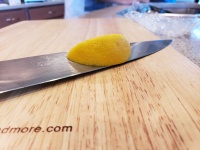 Lemon on a knife