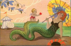 Mermaid and Cupid Av Carlo Chiostri