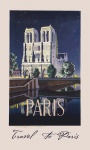 Paříž Francie cestovní plakát Remix