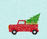 Camioneta, árbol de navidad