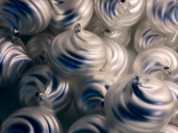Silver and Blue Swirl Baubles