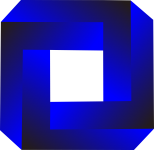 Quadrado azul 3d colorido