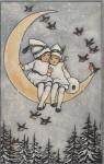 Duas meninas no inverno lua