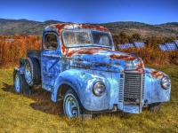 Vintage kék kisteherautó