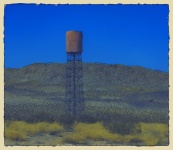 Water tank in the middle the desert