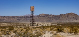 Water tank in the middle the desert