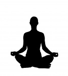 Yoga vrouw pose silhouet