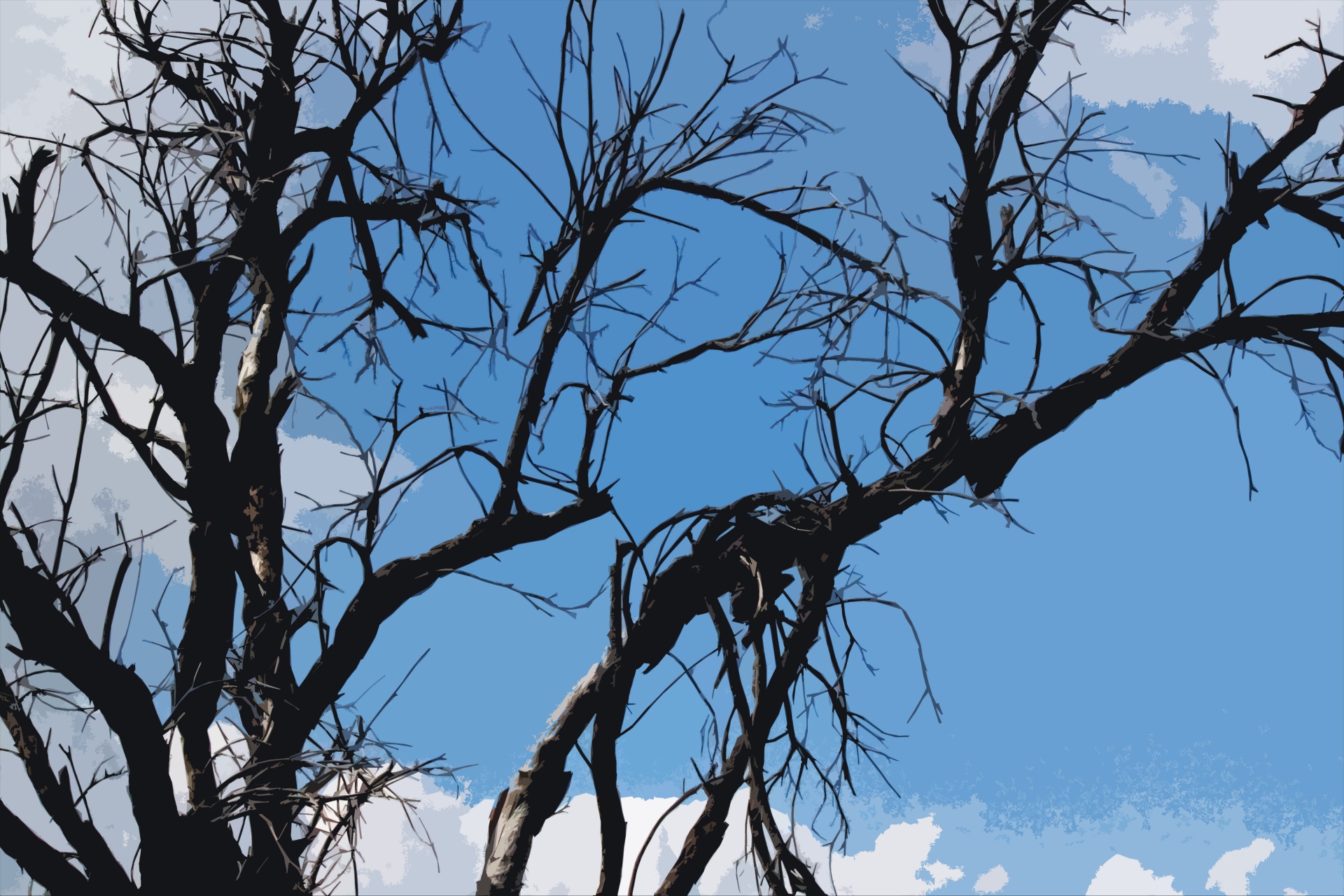 Abstraktní obraz mrtvého stromu