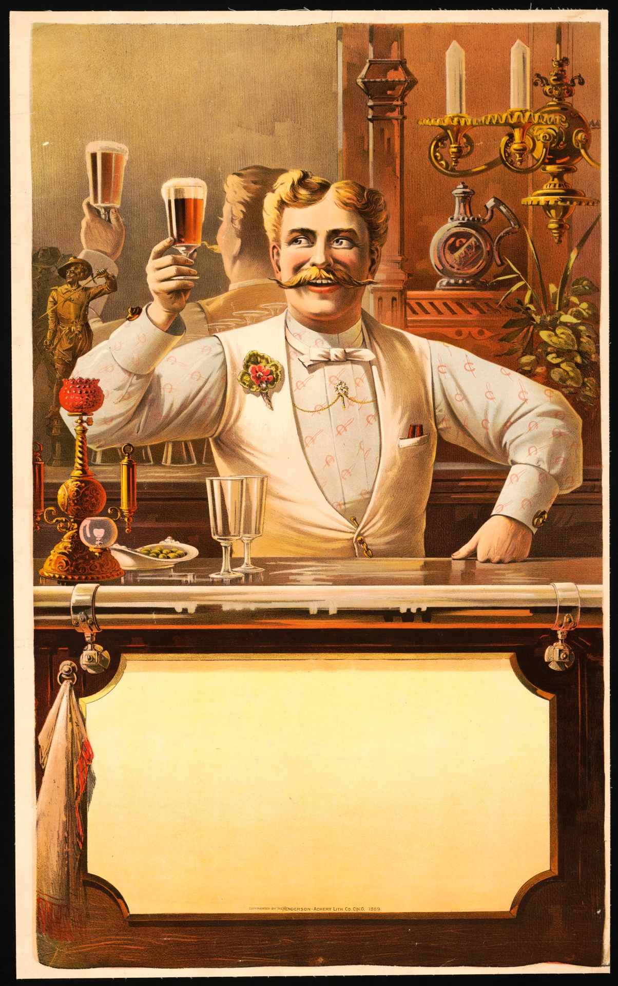Cartel vintage de barman