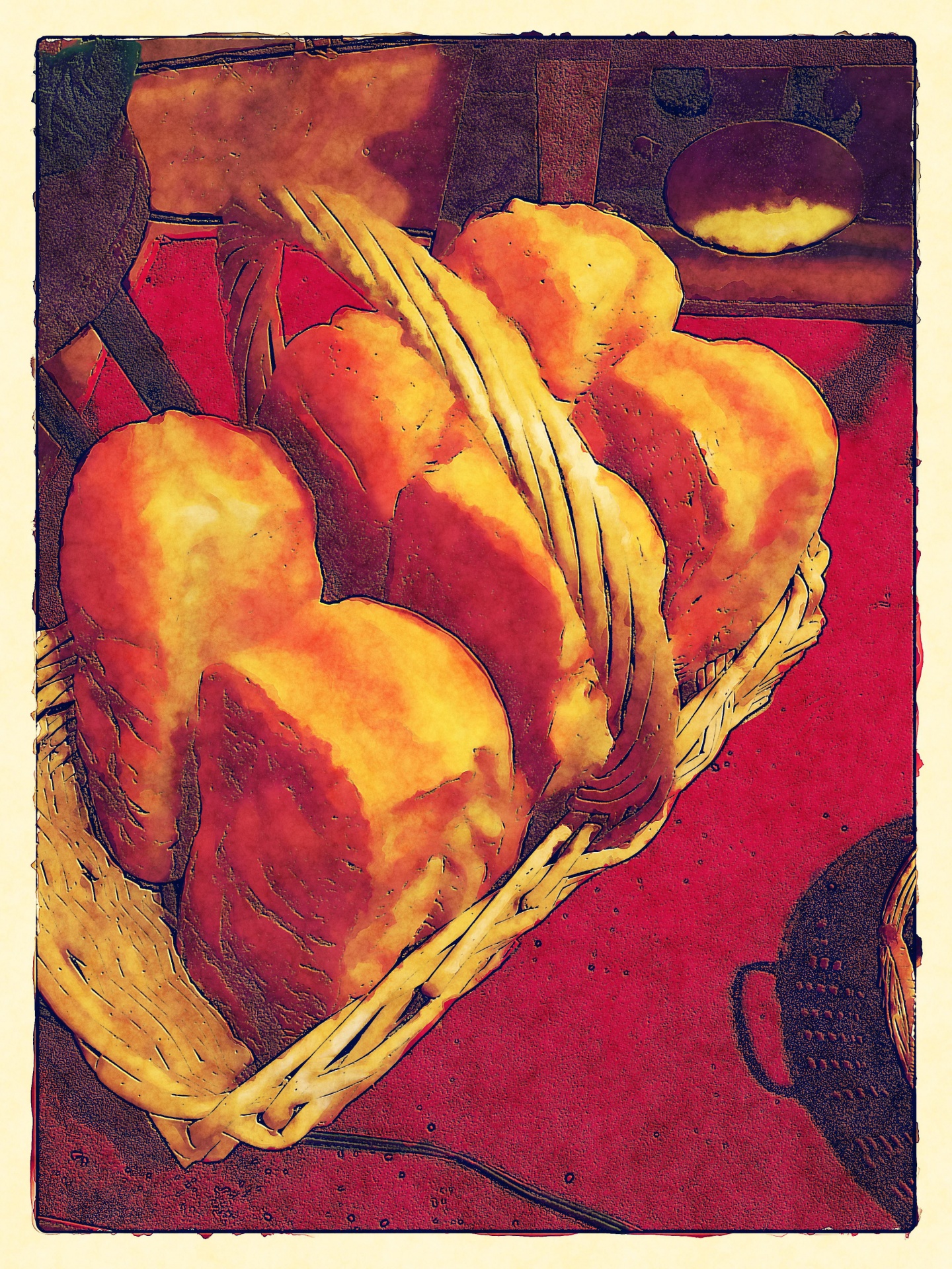 Košík chleba bochníky