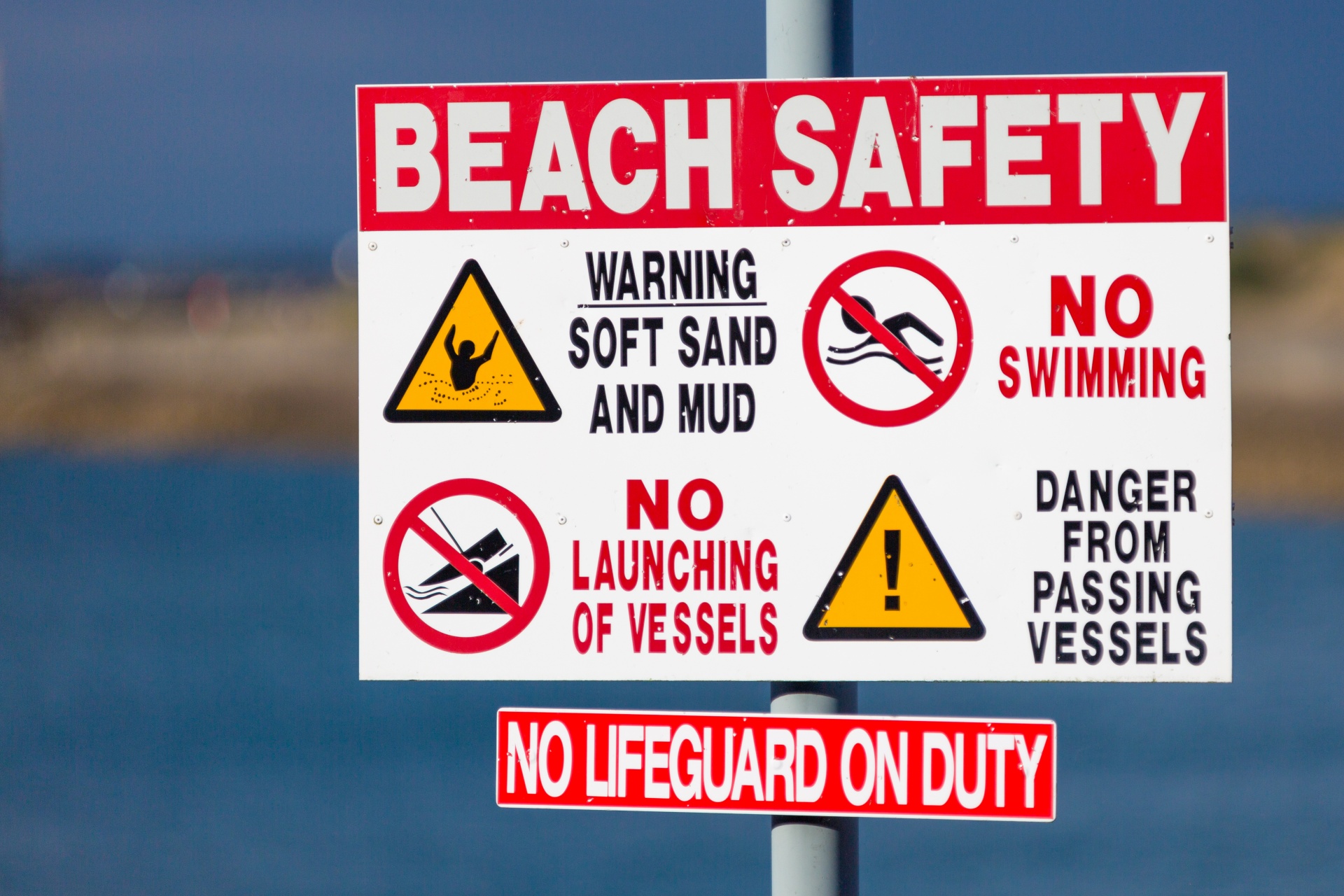Znak bezpieczeństwa plaży