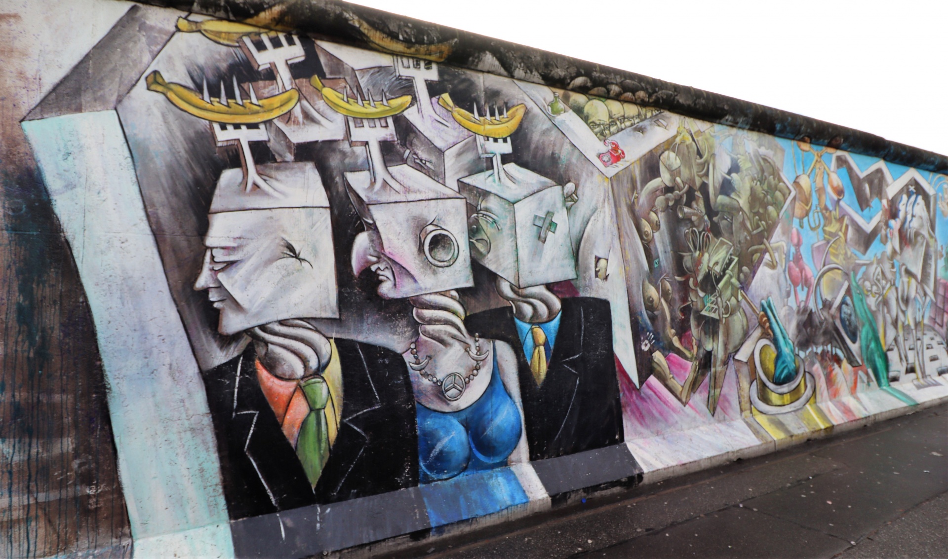 Berlínská zeď, východní strana galerie.