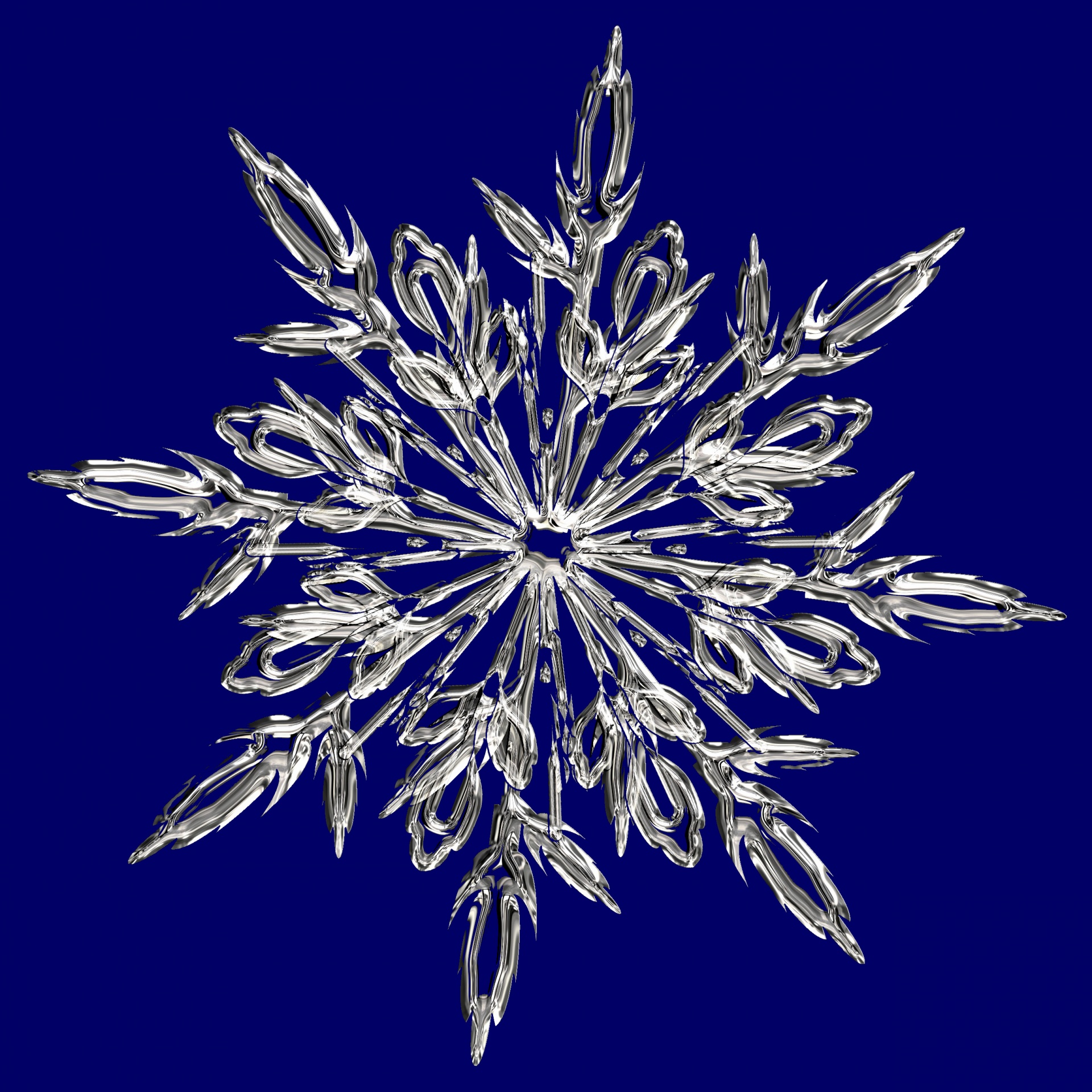 Blauwe kristallen sneeuwvlok