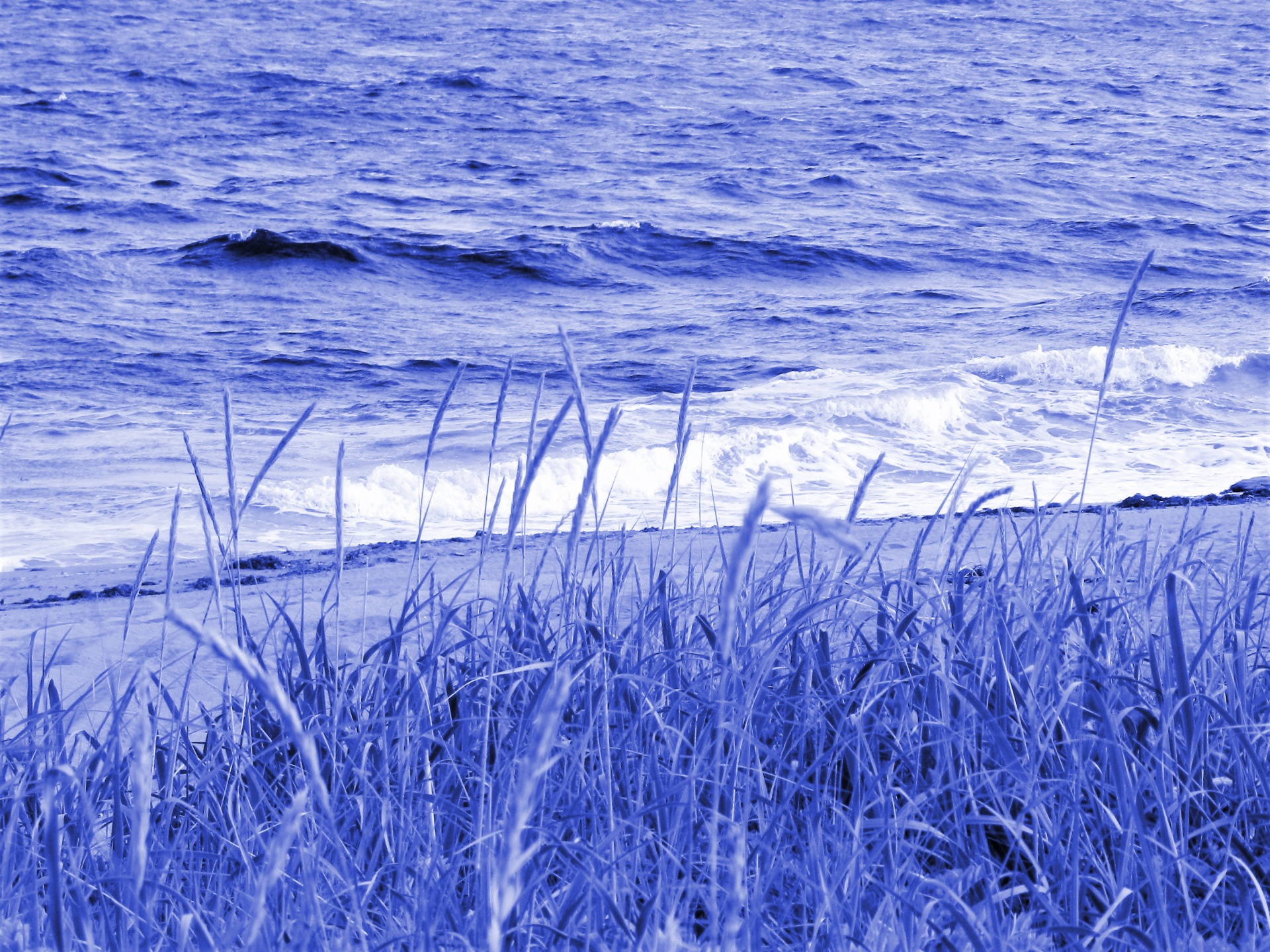 Beira-mar em azul