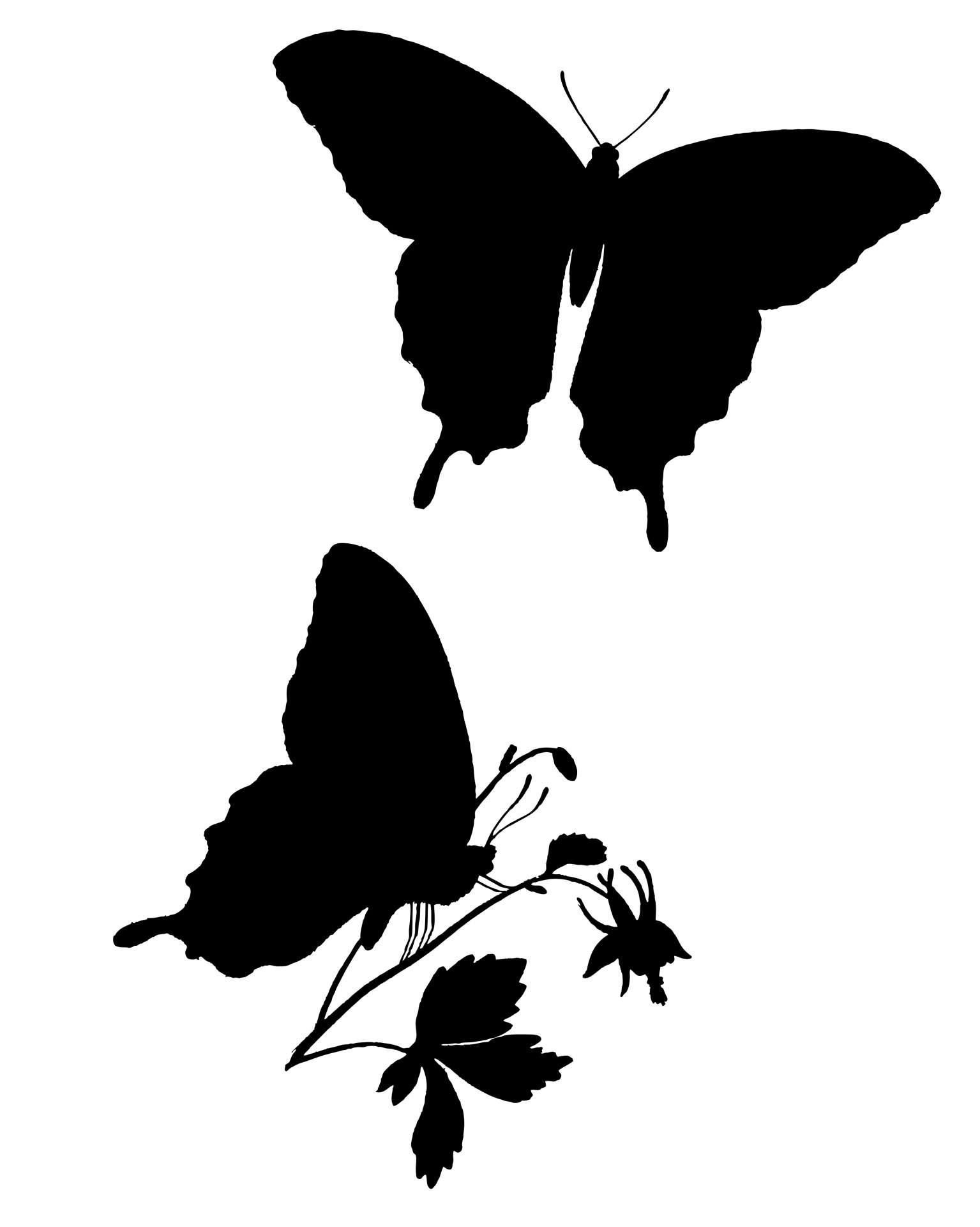 Clipart de silueta de mariposa