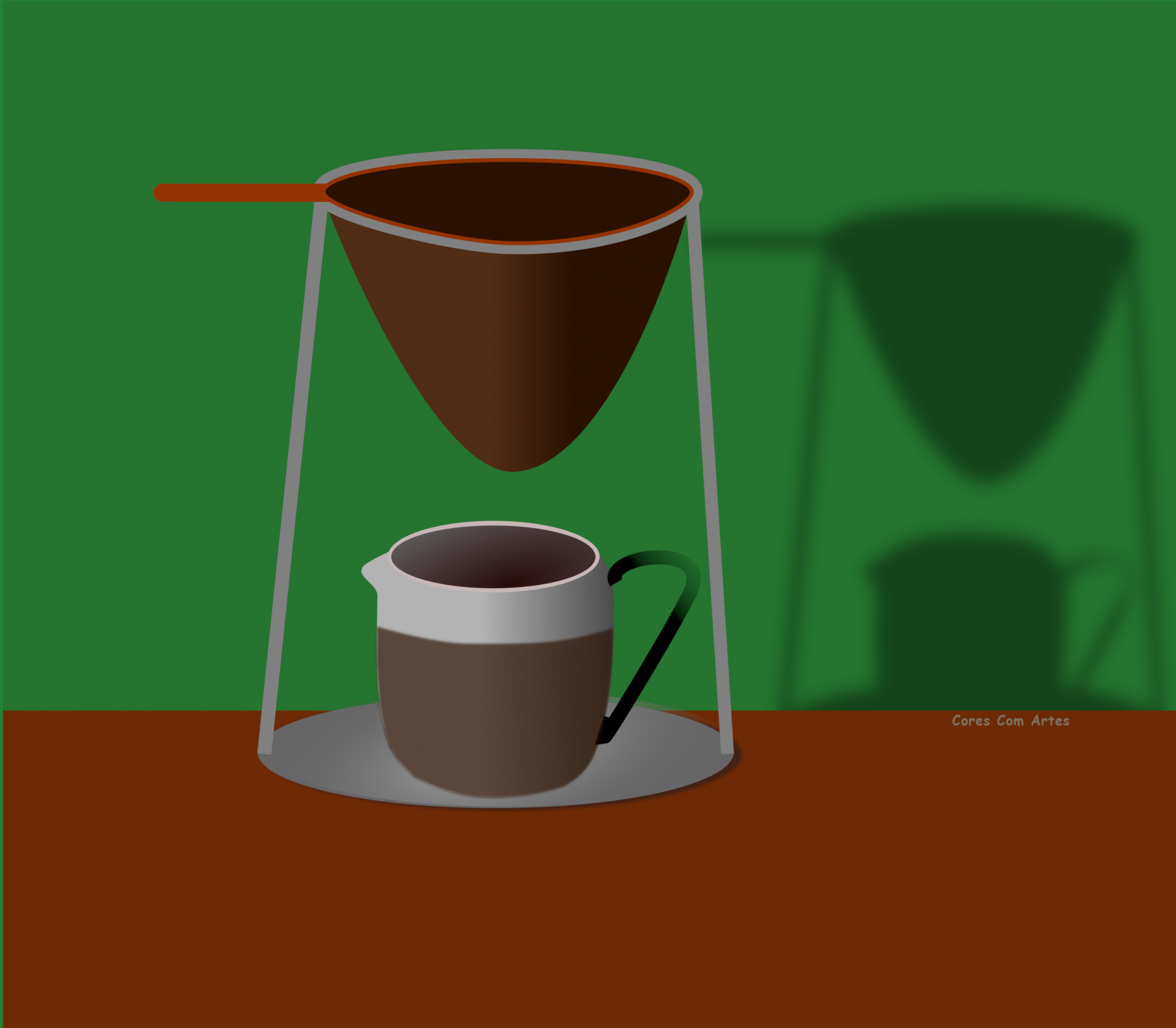 Escorredor de café no jardim