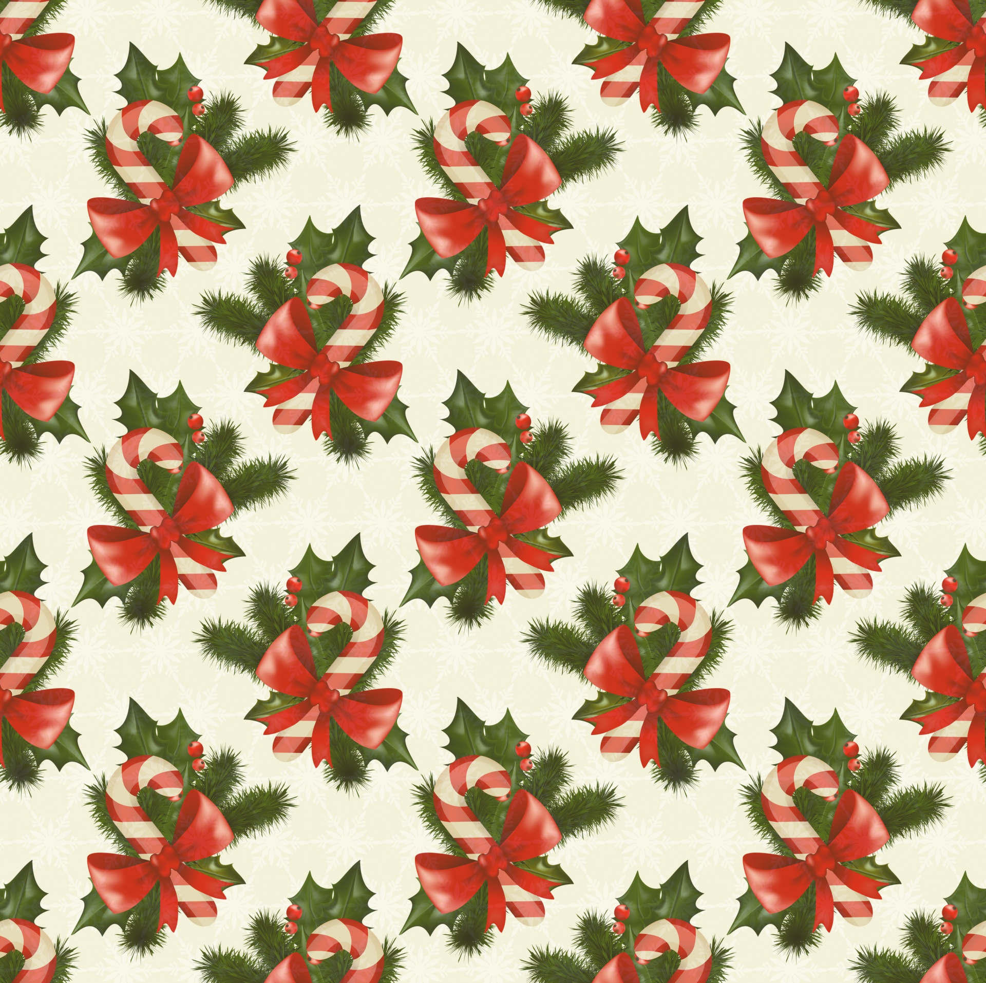 Candy Cane, Holly Leaves
