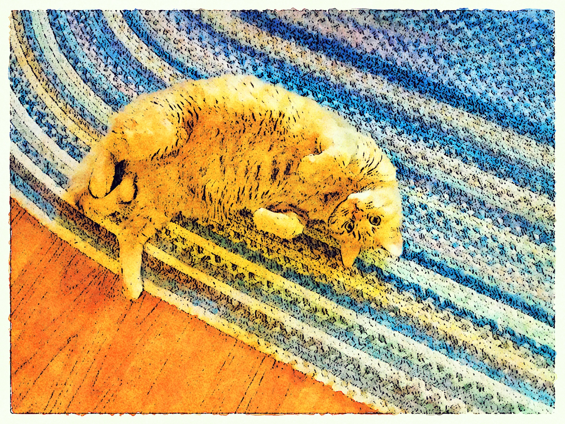 Gato en alfombra