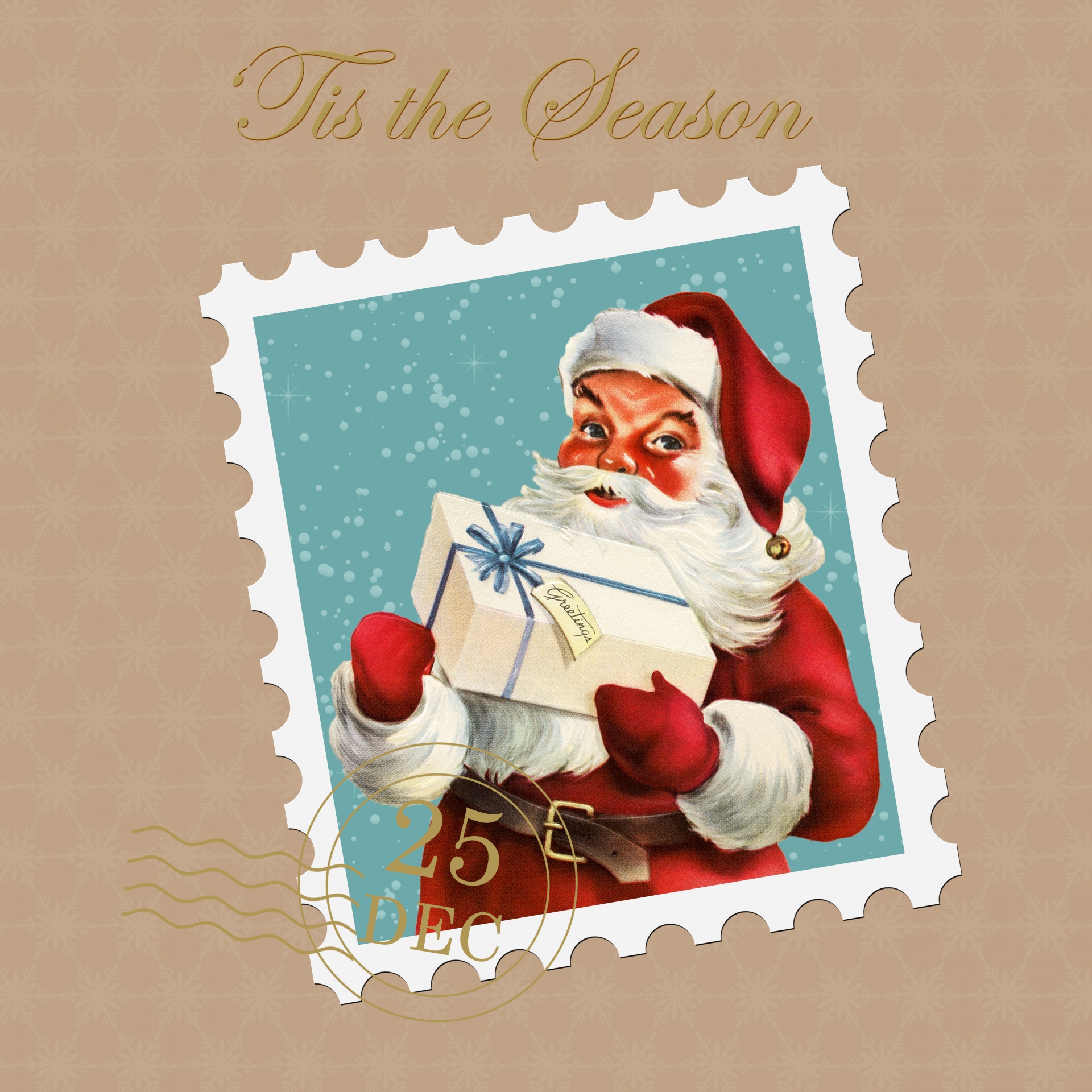 Świąteczna kartka pocztowa Santa