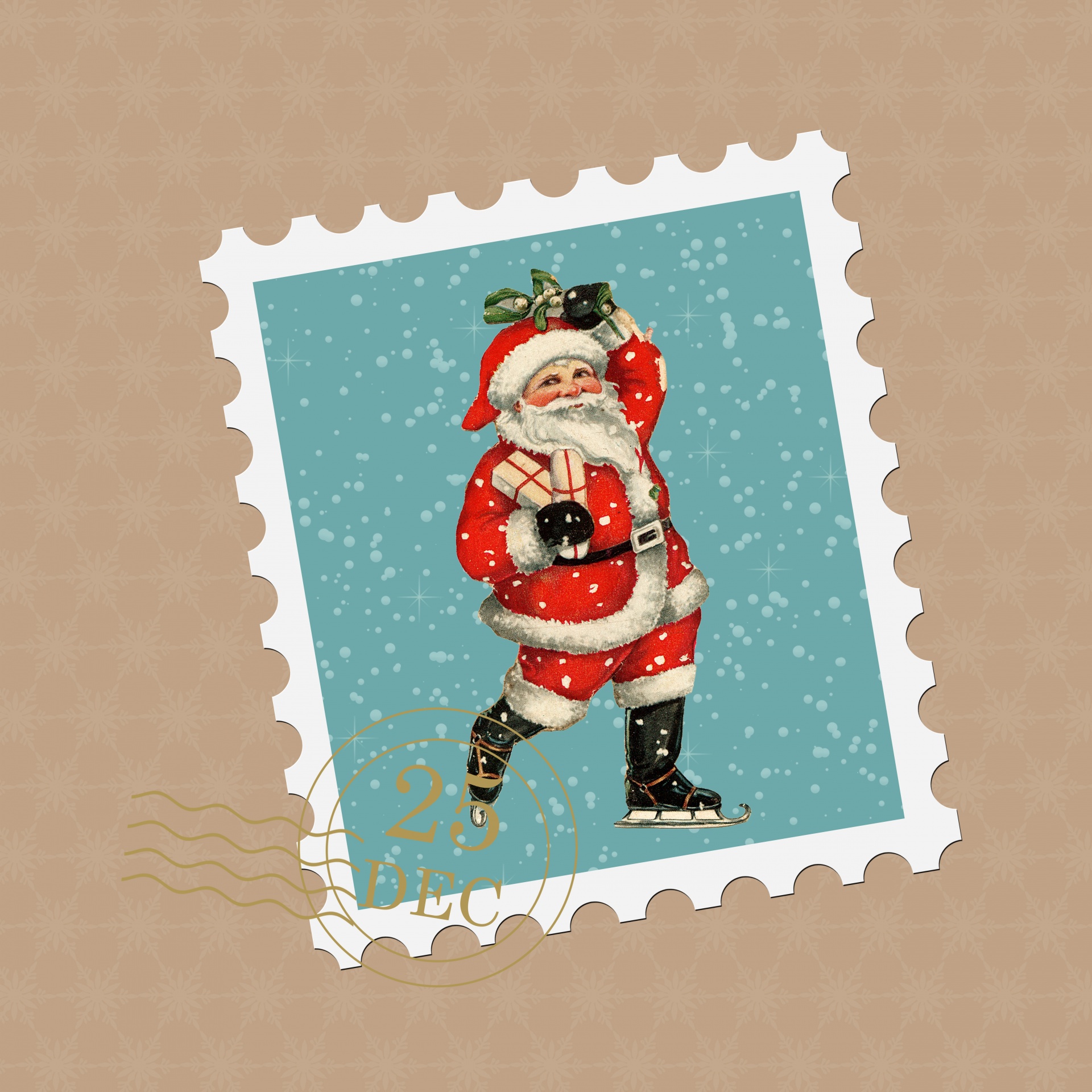 Cartão postal do papai noel do Natal