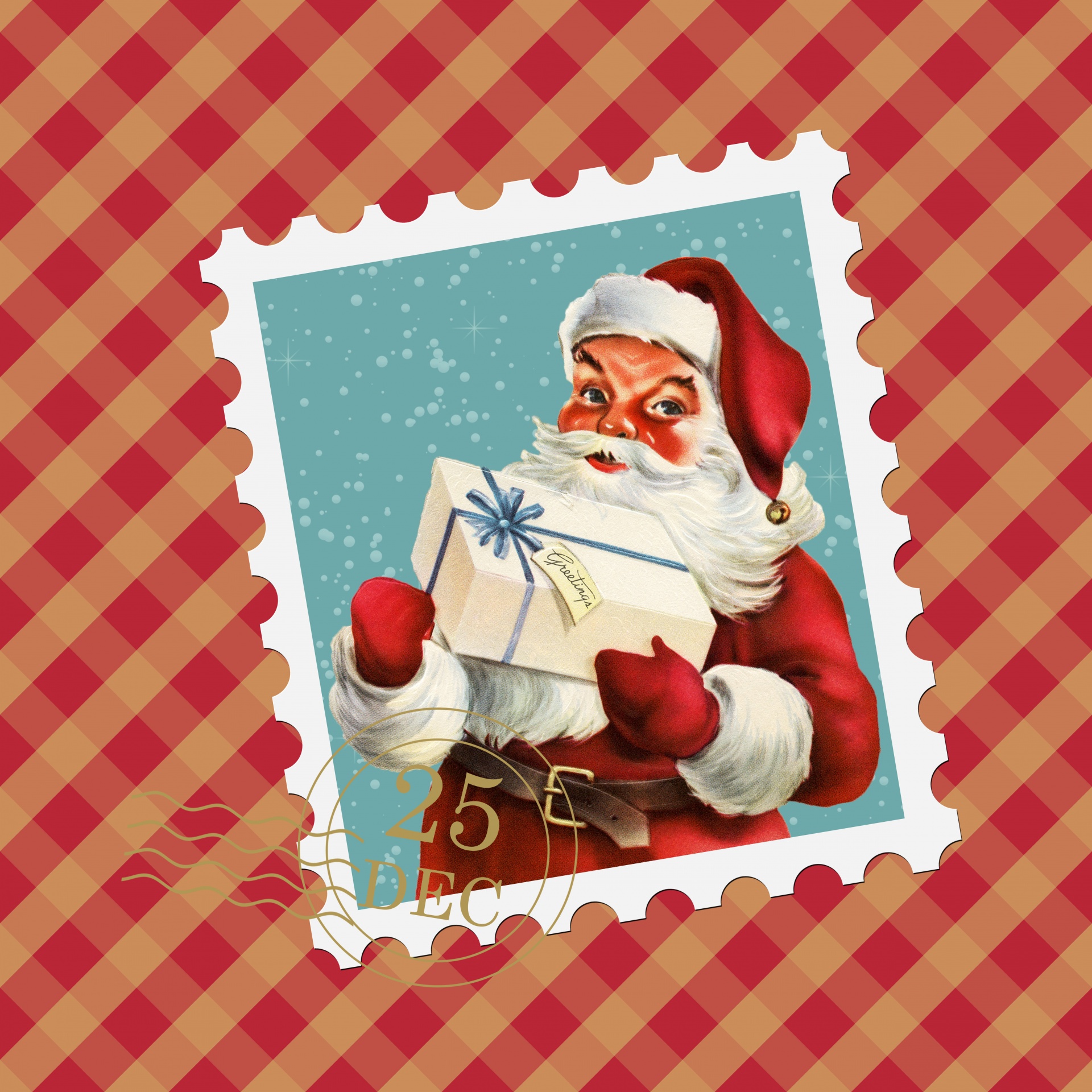 Vánoční Santa poštovní karta