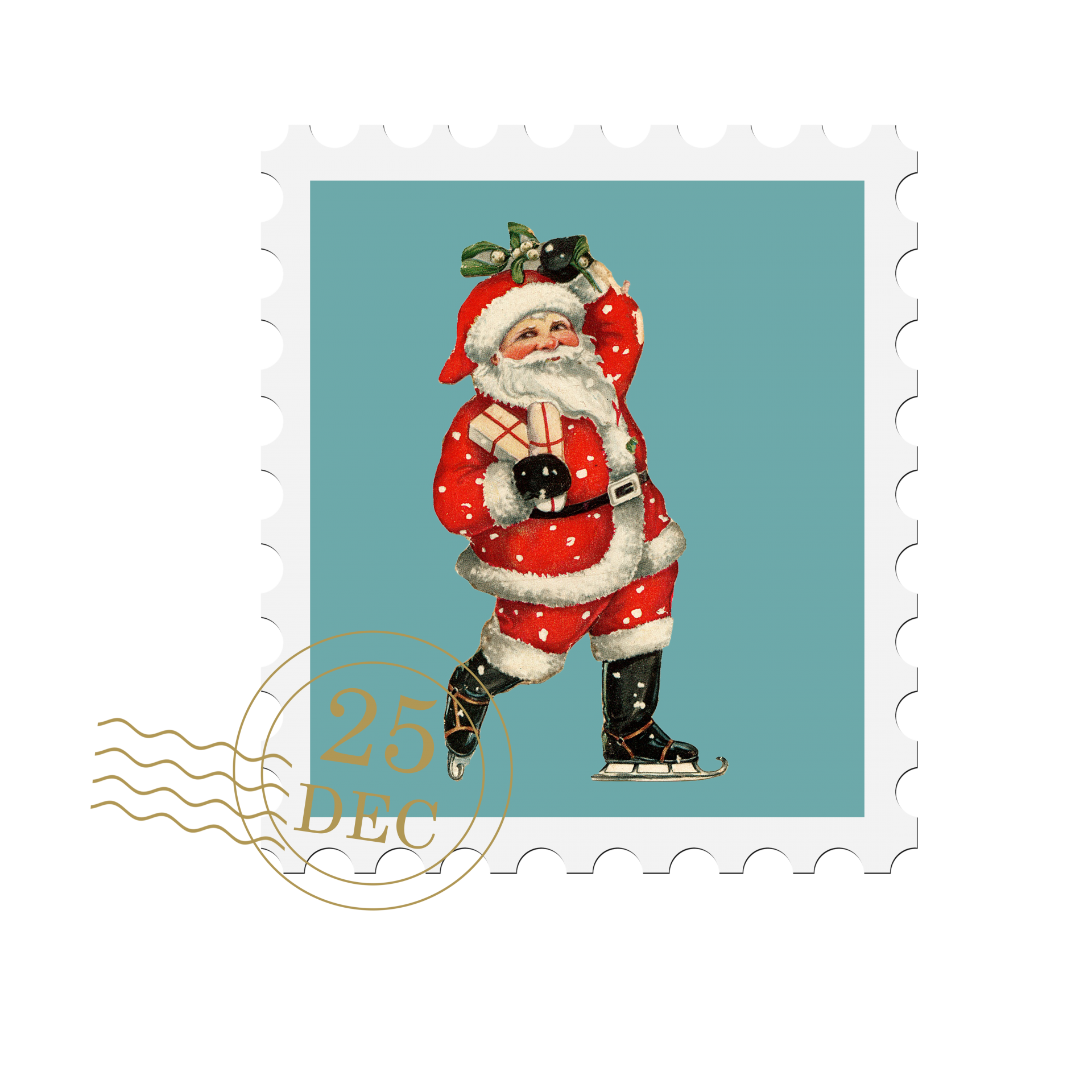 Julen Santa frimärke