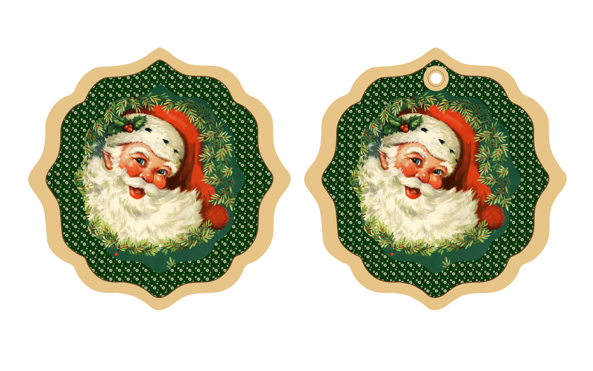 Vánoční Santa Vintage štítek