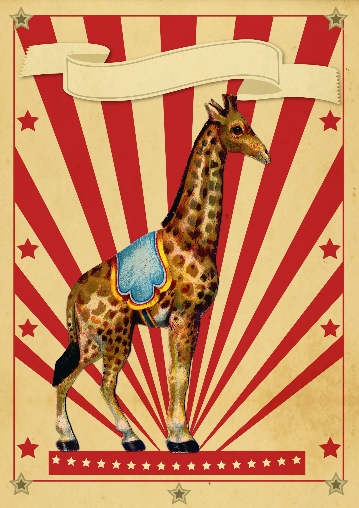 Girafa retro do cartaz do circo