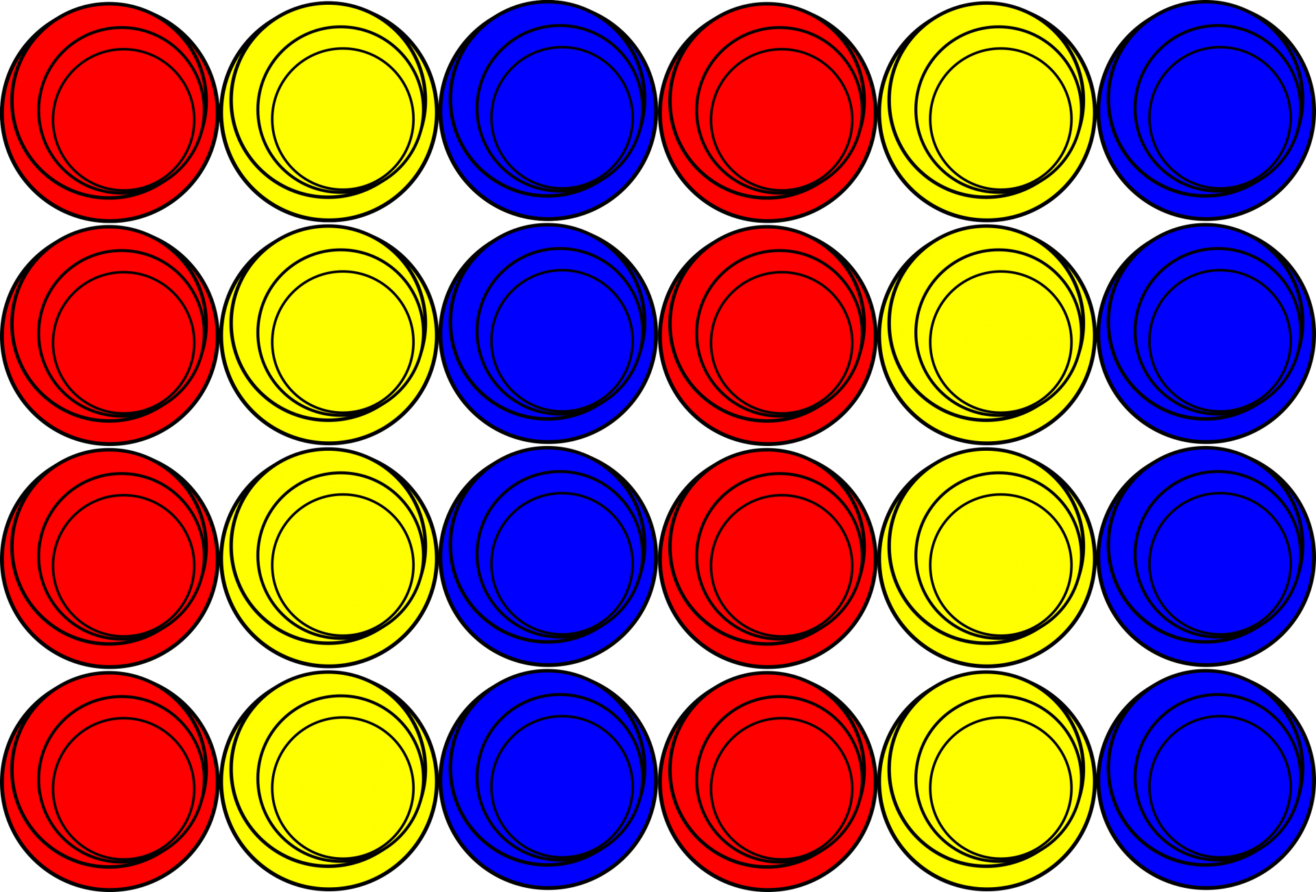 Padrão de repetição de círculos colorido