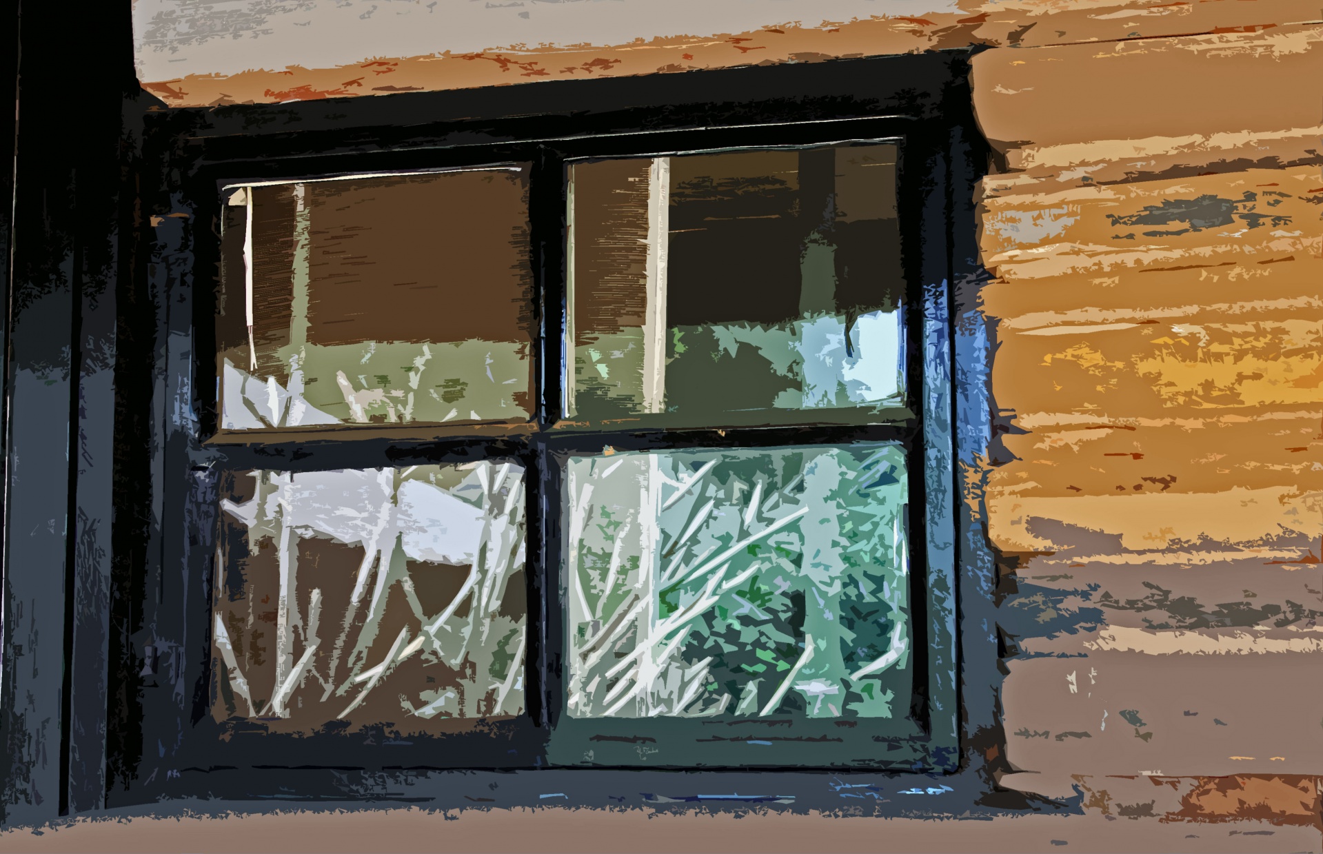 Vystřižený obrázek okna s rámečkem