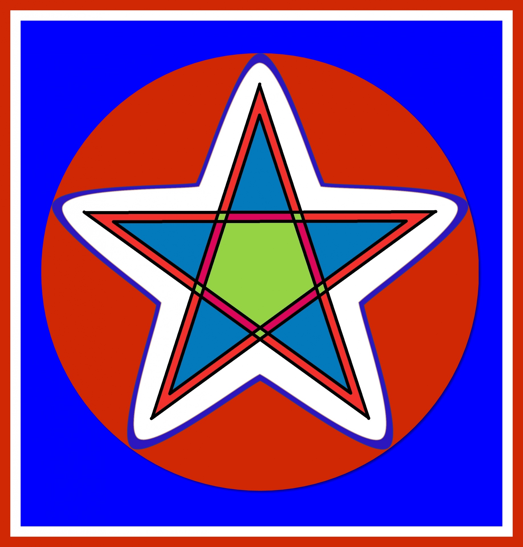 Dekorativní pentagram v rámečku
