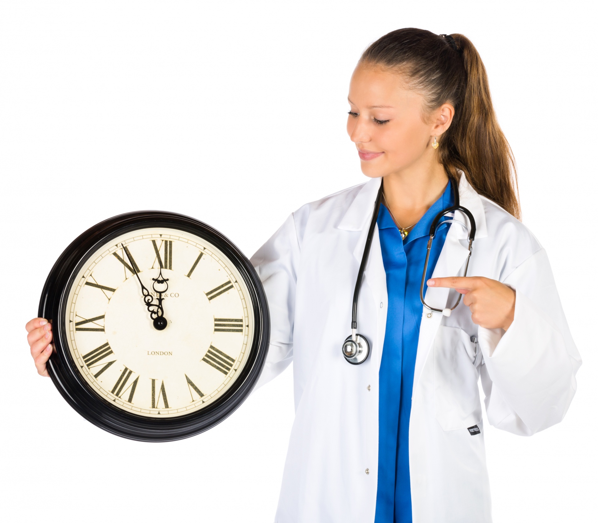Doctor con un reloj