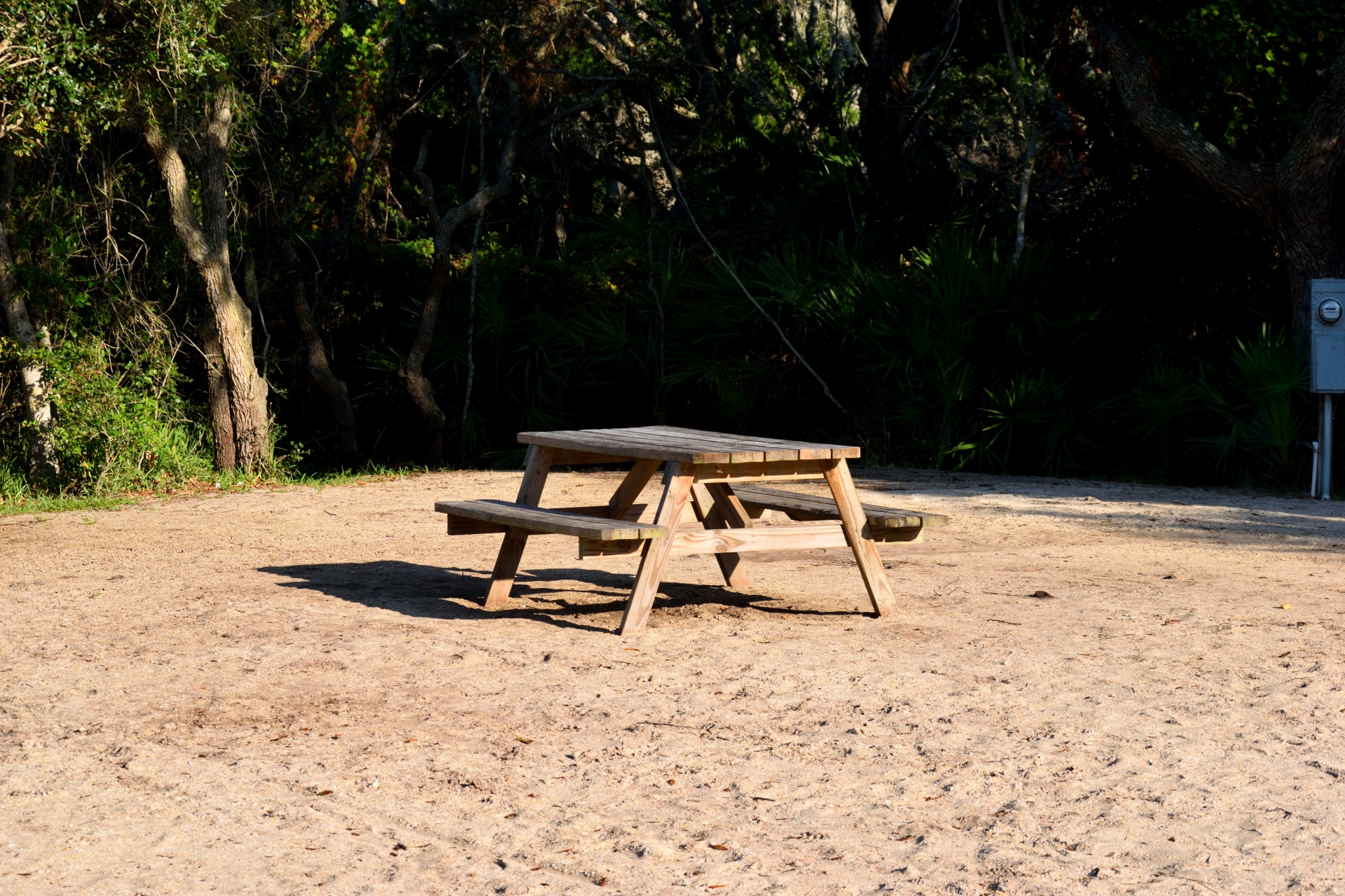 Mesa de picnic vacía