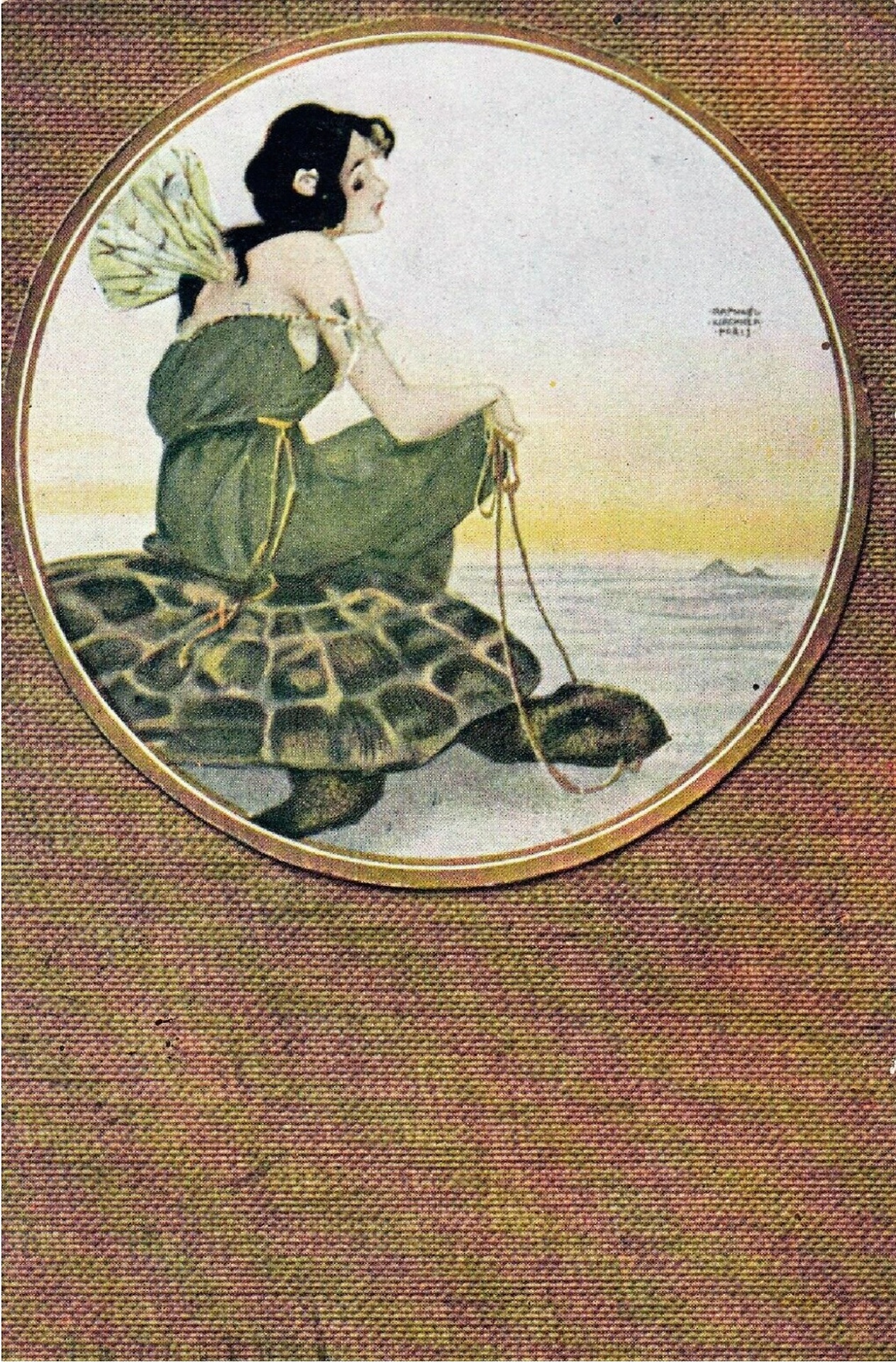 Fairy Girl op een schildpad R. Kirchner