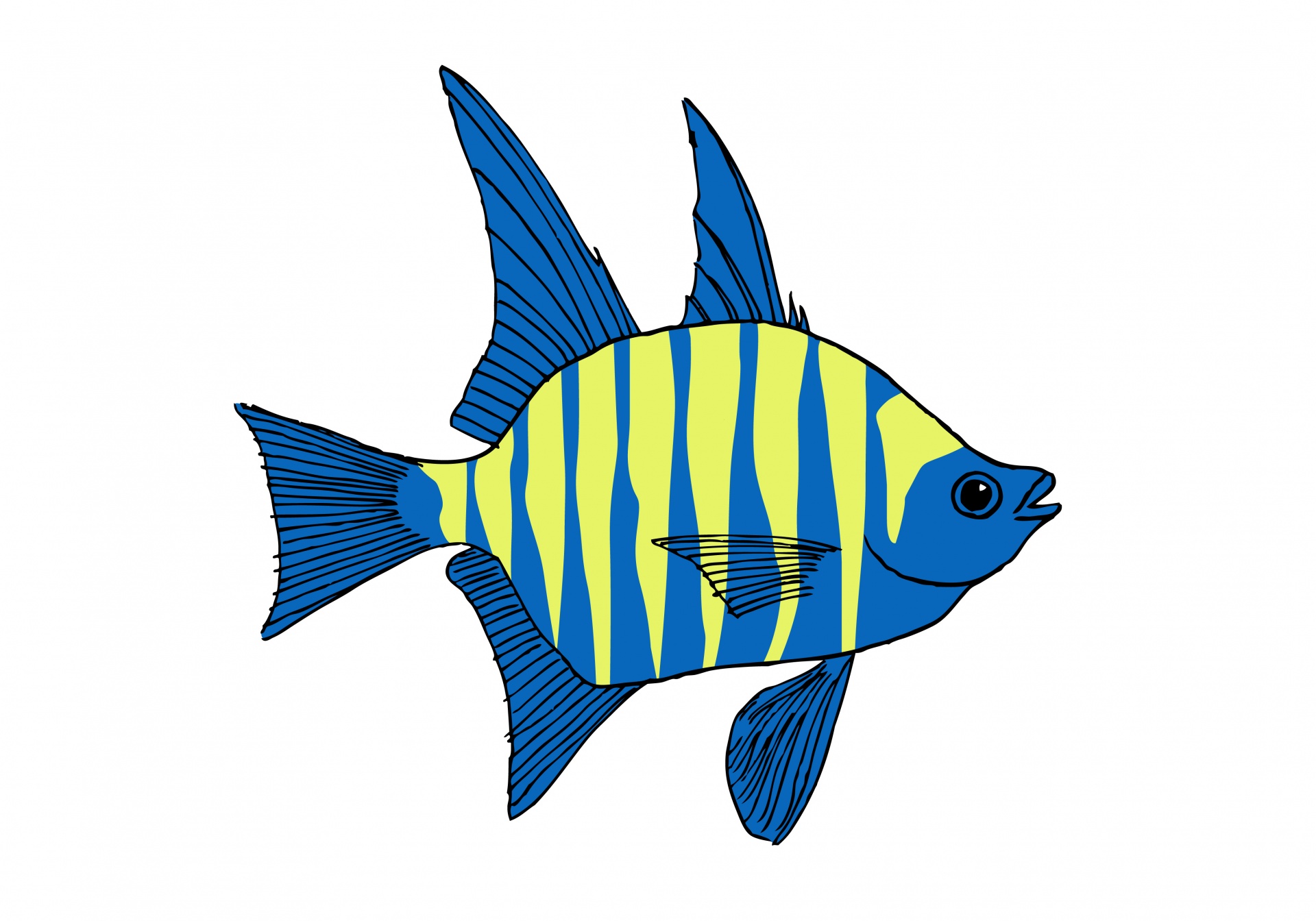 Ilustración tropical de pescado