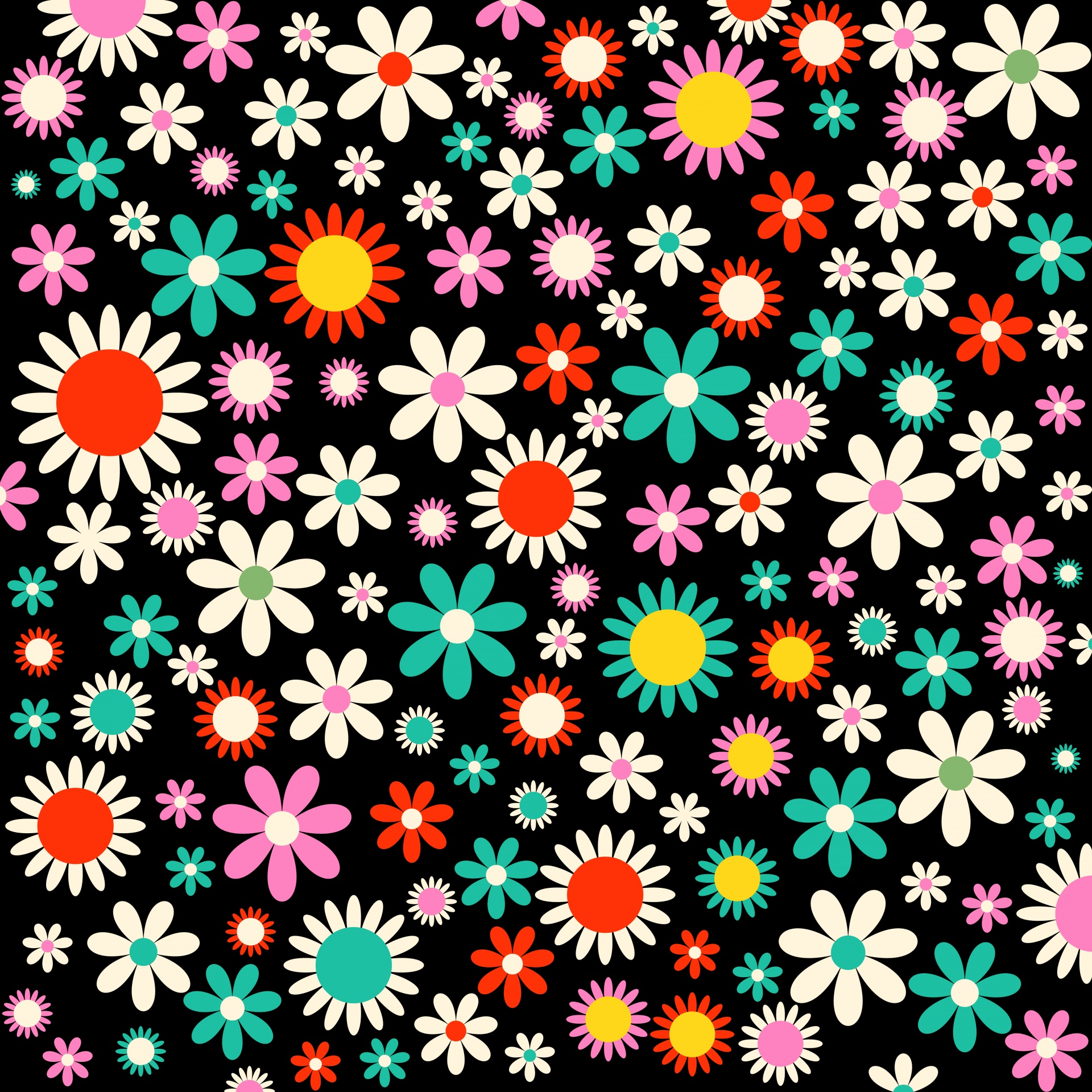 Floral Retro Wallpaper Background