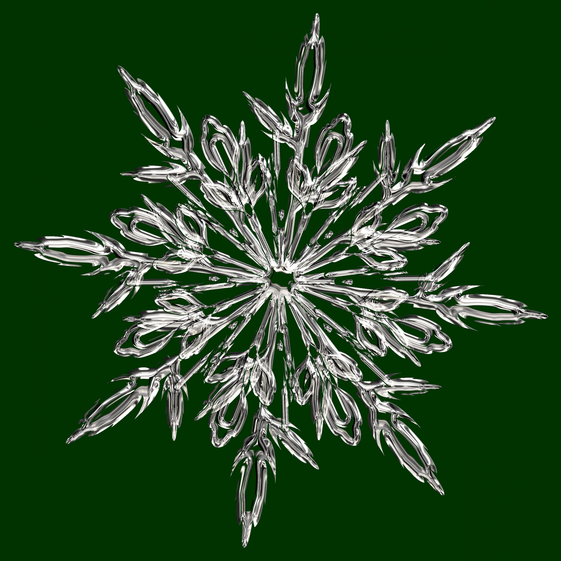 Groene kristallen sneeuwvlok