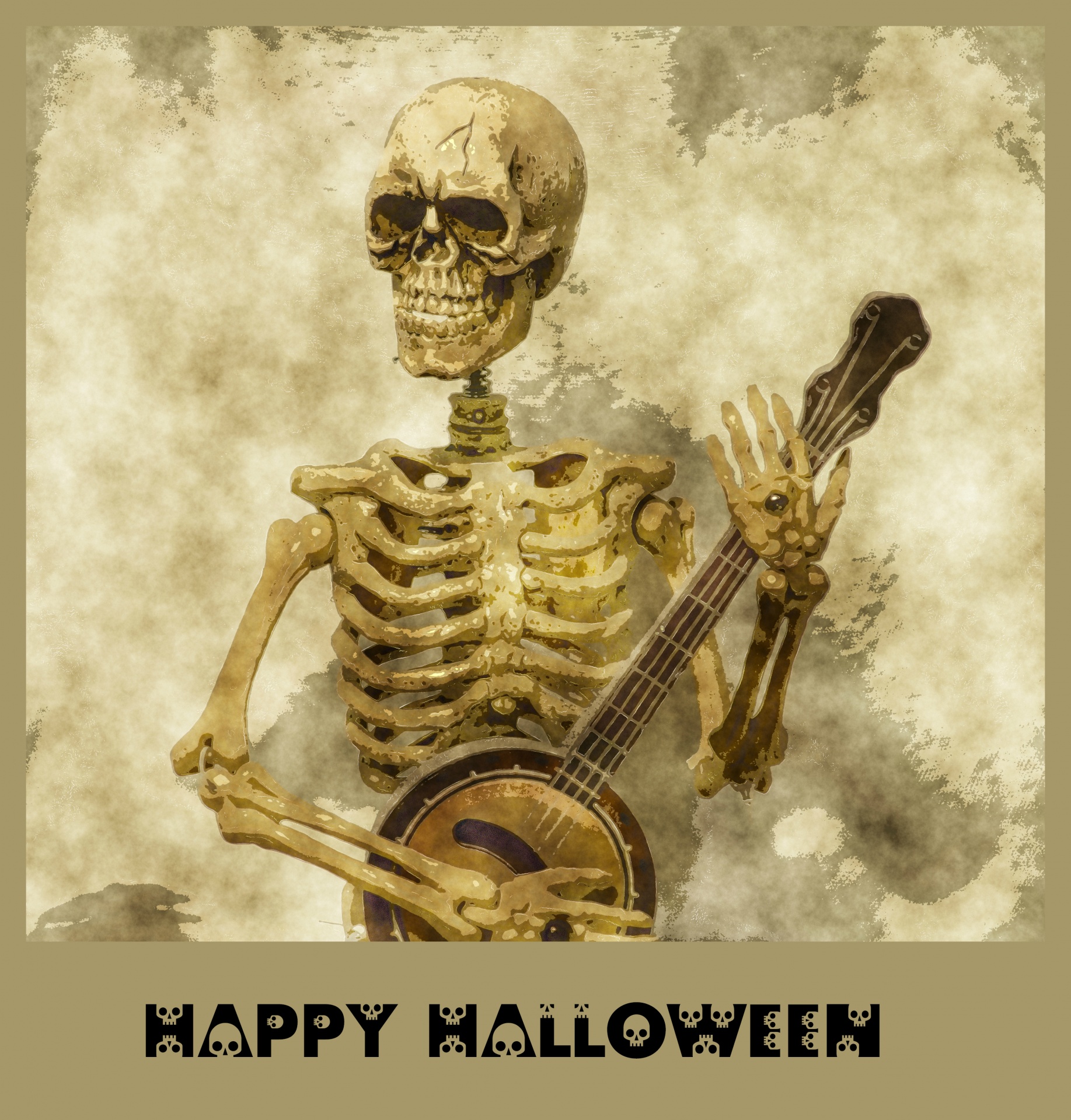 Esqueleto de Halloween Saludo