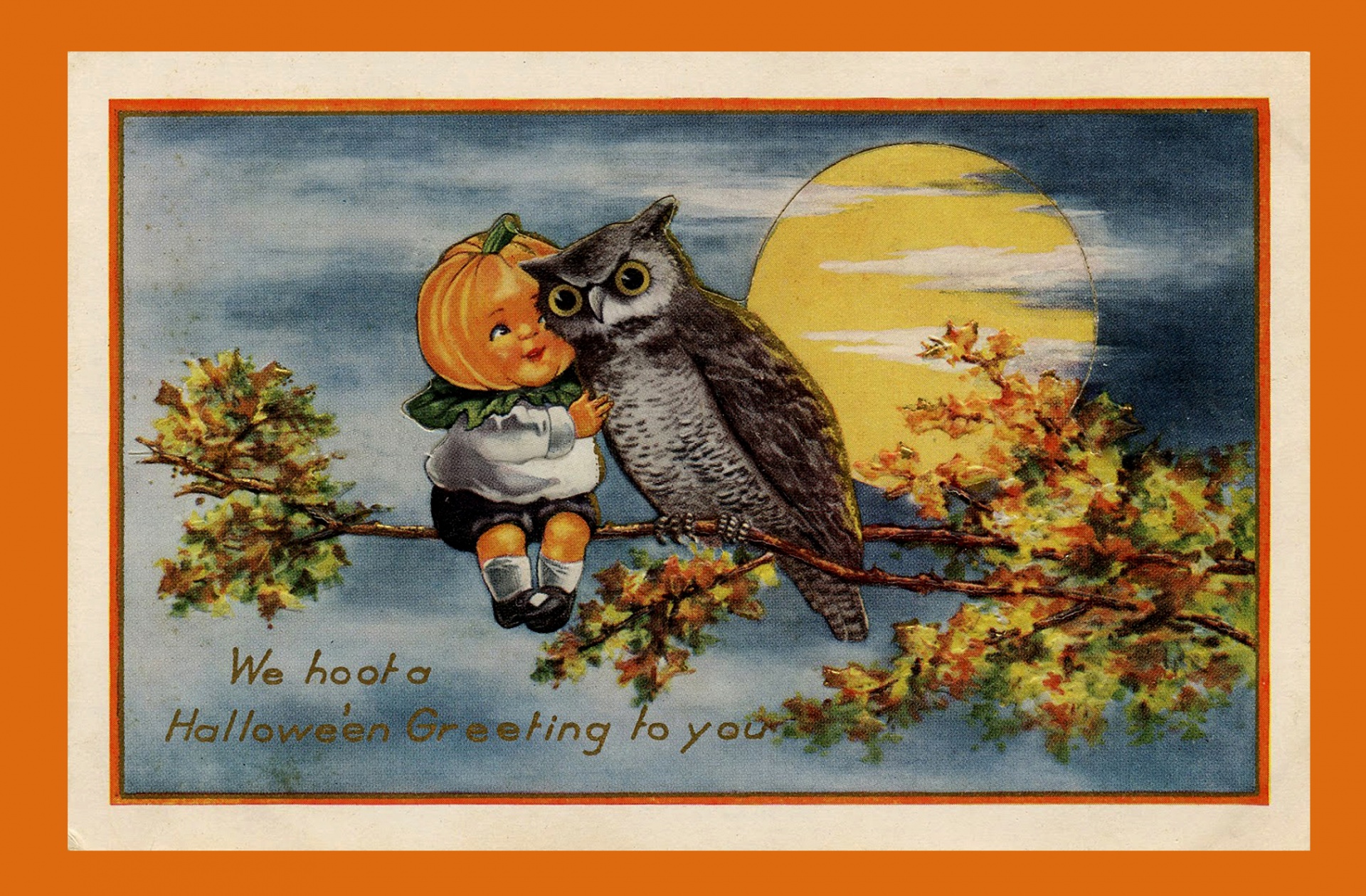 Tarjeta vintage de halloween