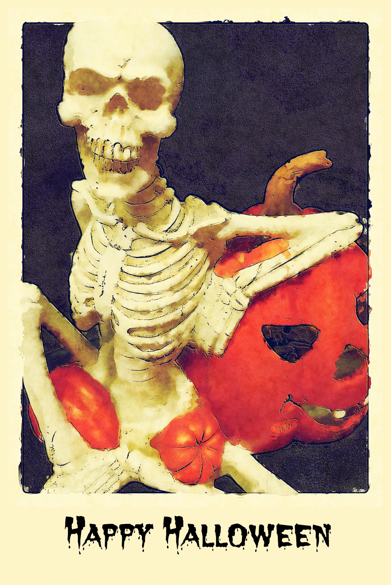 Feliz halloween esqueleto