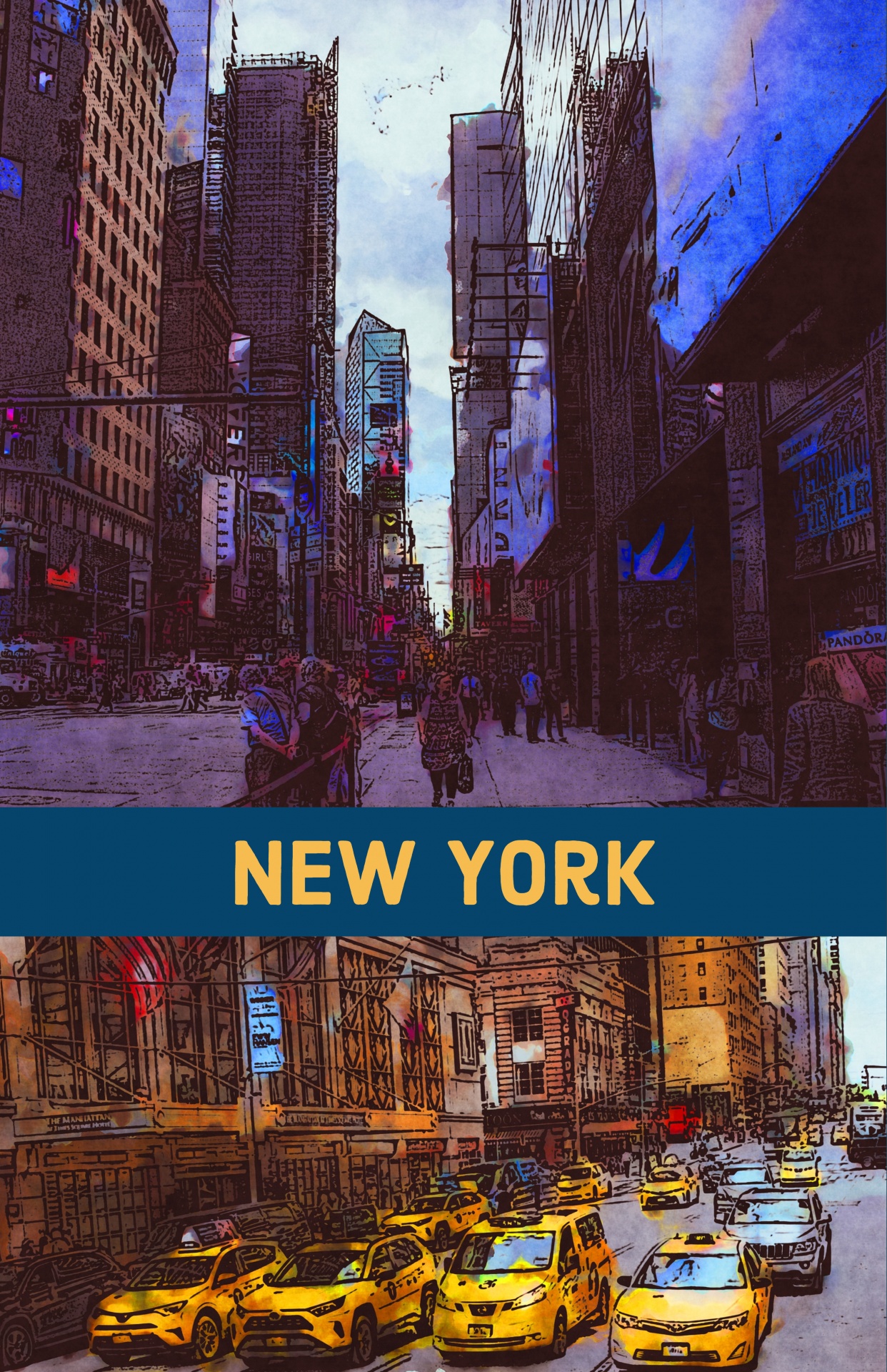 Cartel de viaje de Nueva York