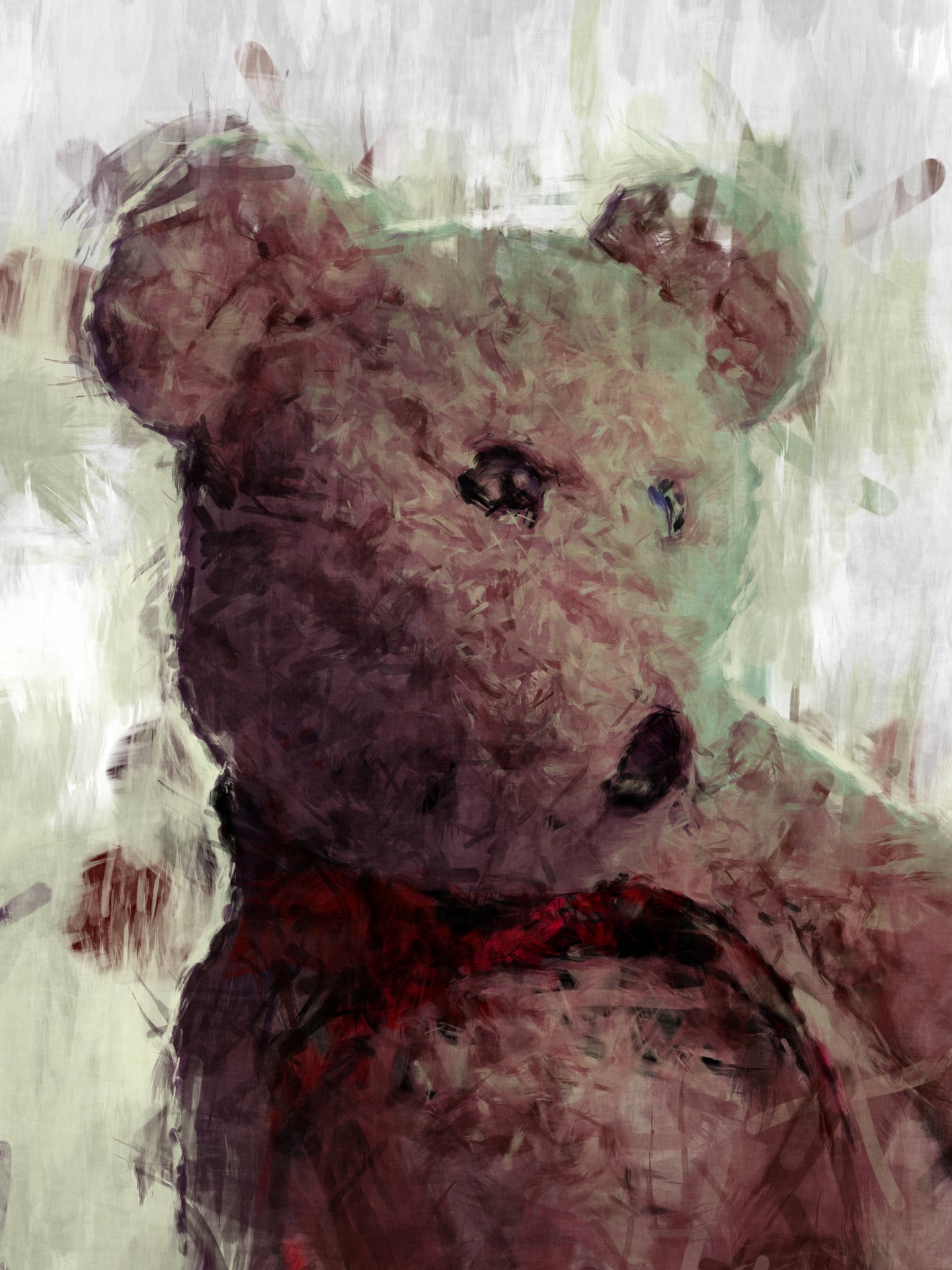 Urso de pelúcia pintado