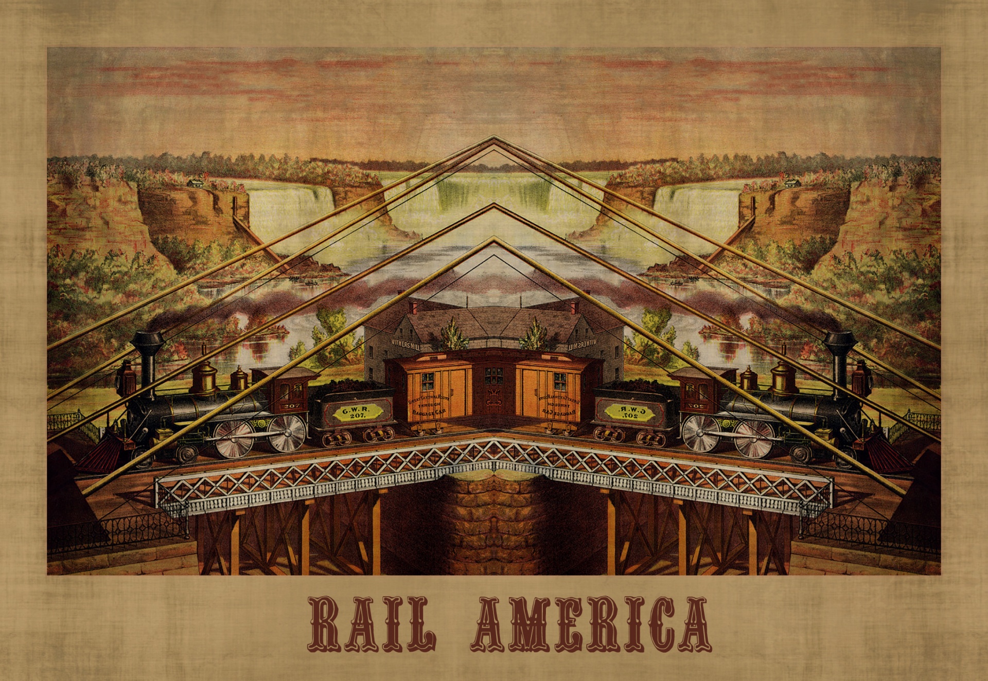 Cartaz de viagens da América do trilho