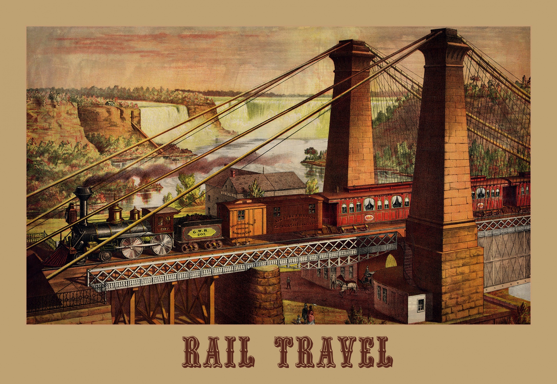 Železniční cestovní plakát