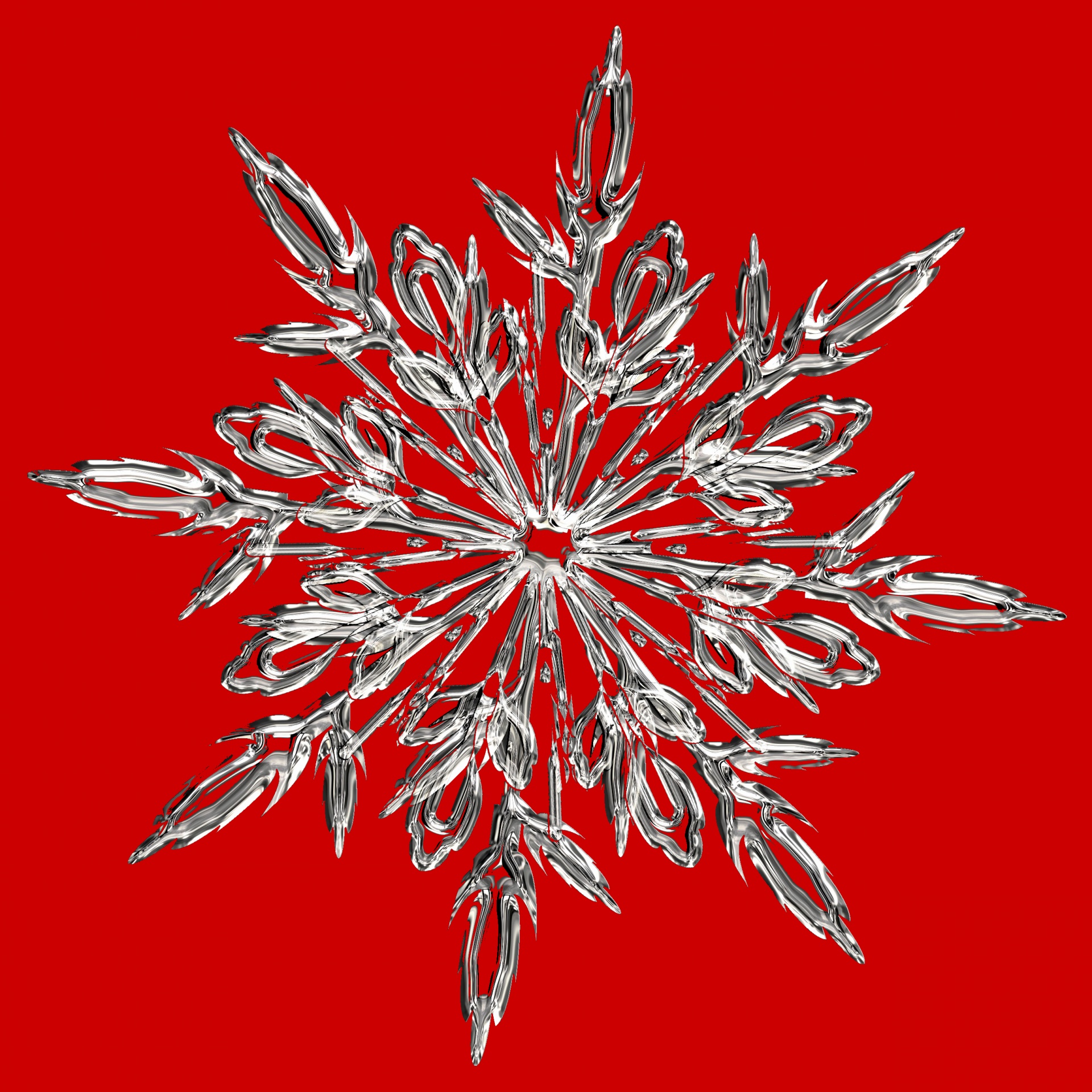 Rode kristallen sneeuwvlok