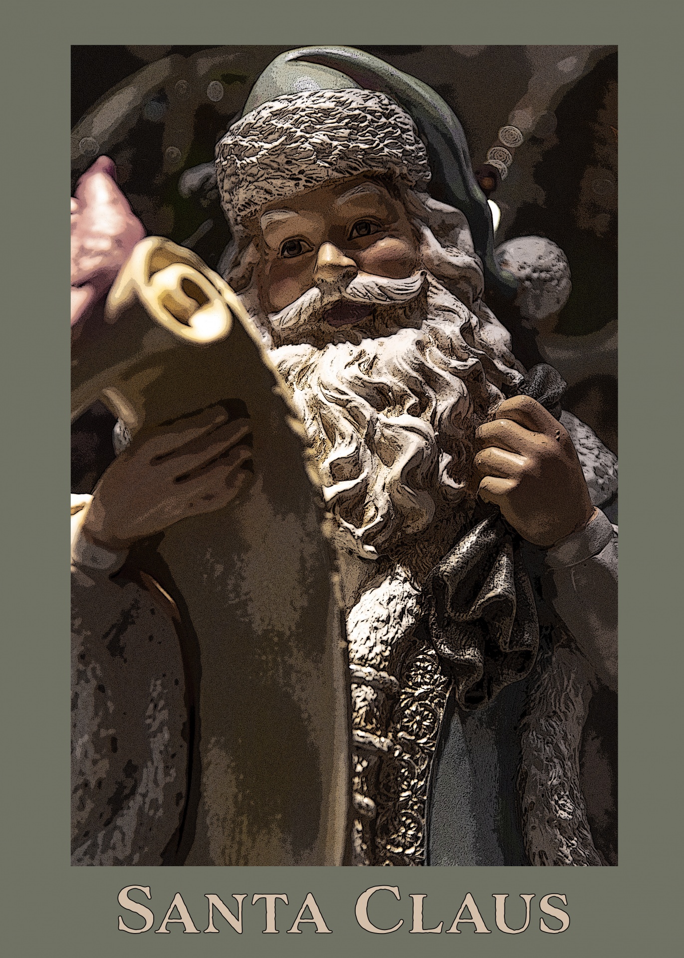 Santa Claus vertikální vinobraní plakát