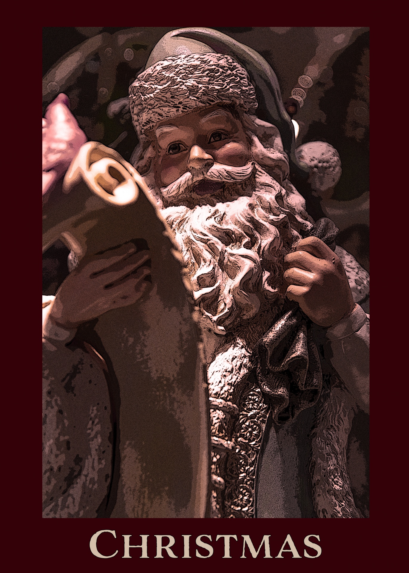 Santa Claus vertikální vinobraní plakát