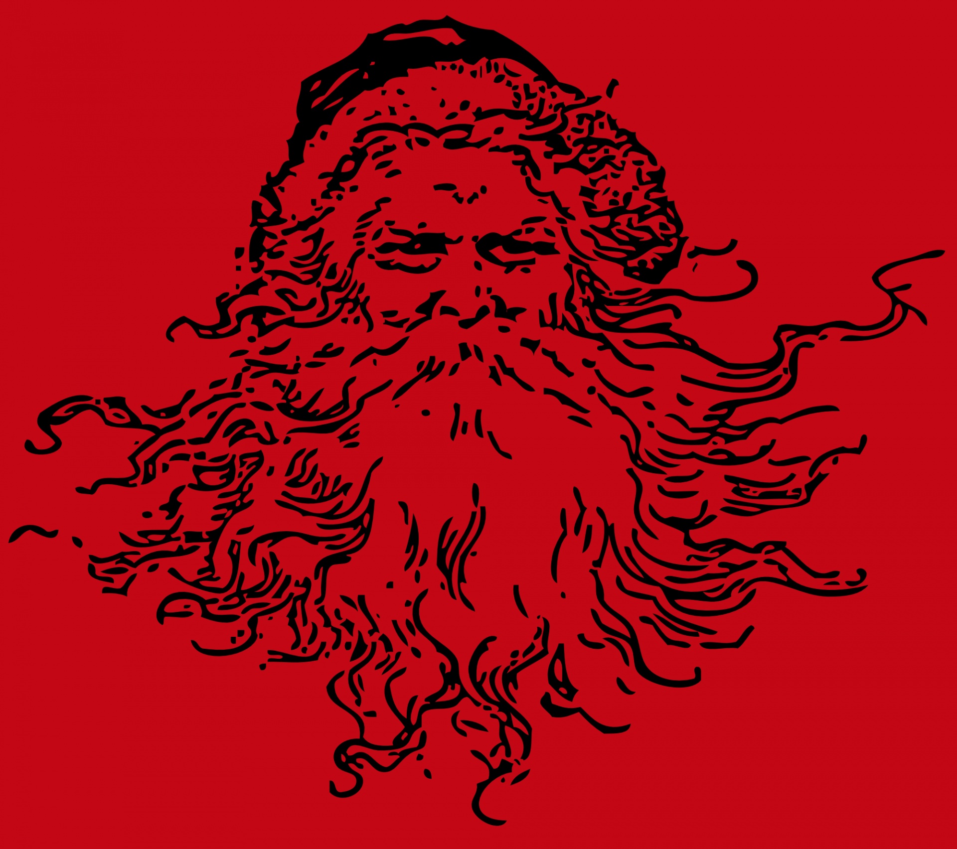 Papai Noel sério no vermelho