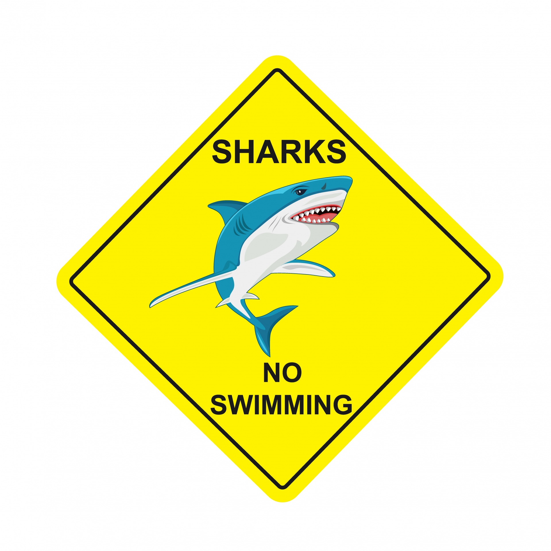 Sinal de aviso de tubarão