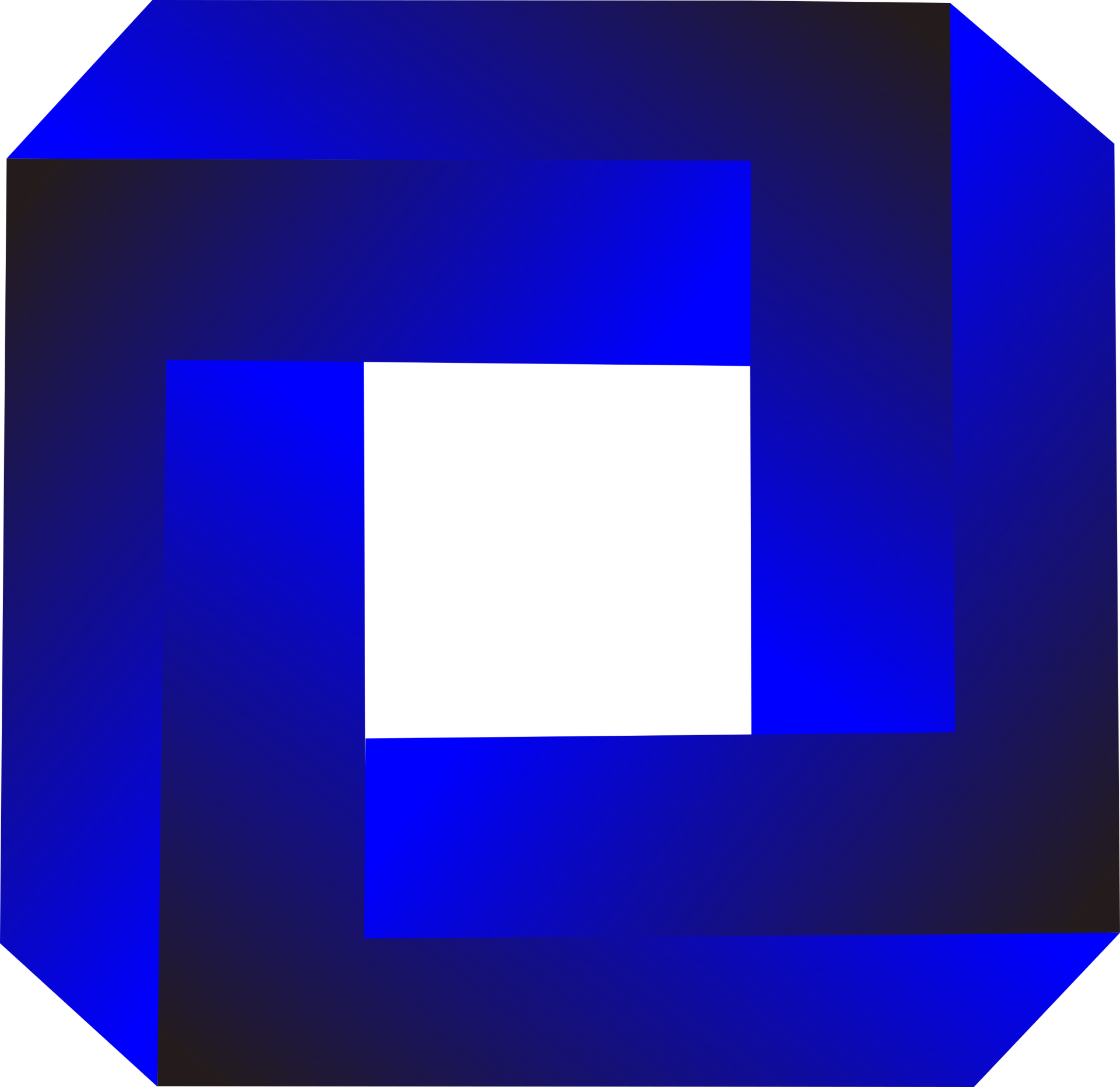 Barevné 3d modrý čtverec